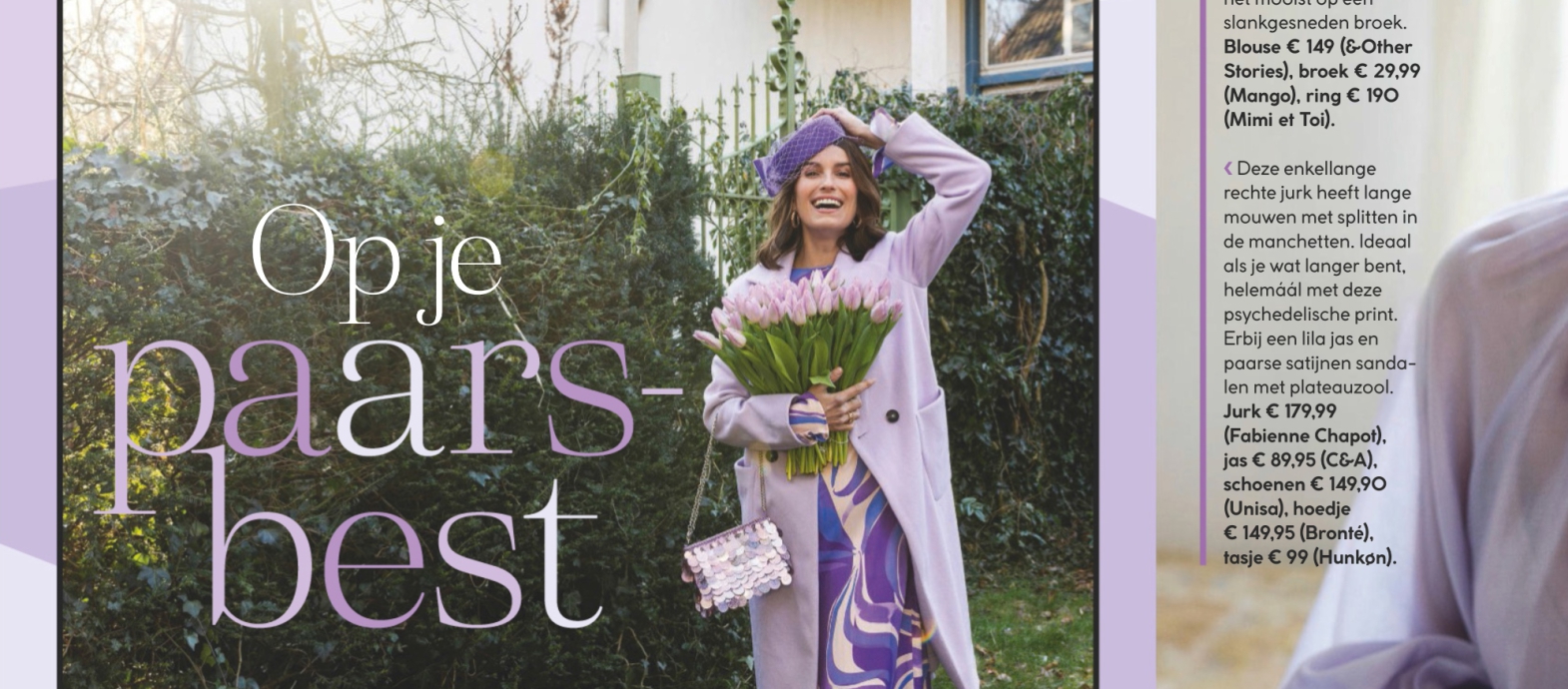 Purple lilac Maddox pillbox as seen in fashion and lifestyle magazine Margriet  