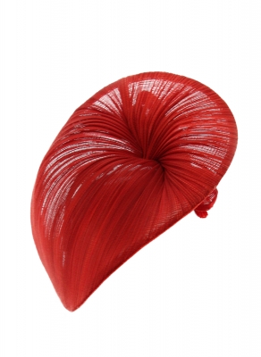 Bonnie Evelyn - calice buntal fascinator hat - scarlet red