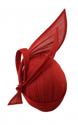 Bonnie Evelyn - Alexis buntal fascinator hat - scarlet red